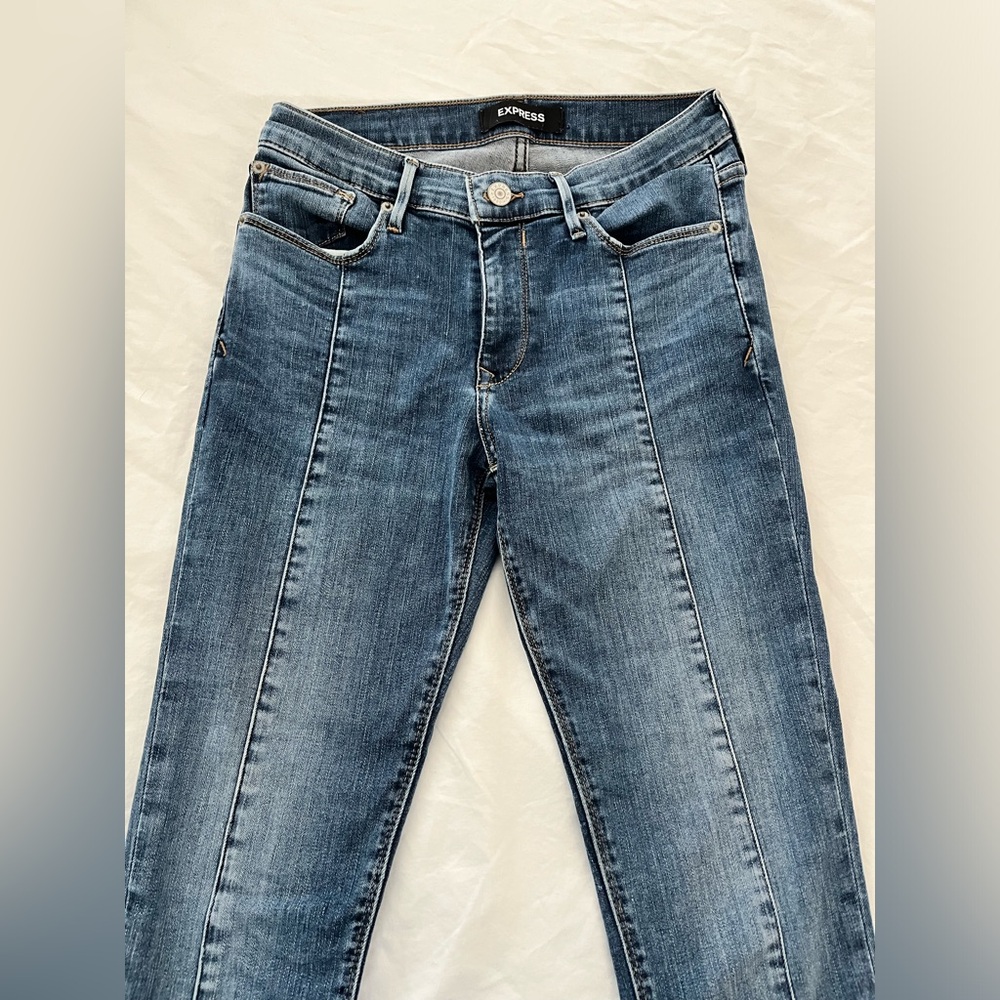 Stretch, midrise, cropped skinny jeans
